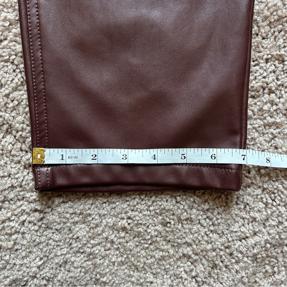 Abercrombie & Fitch Criss-Cross Waistband Vegan Leather 90s Straight Pants 26/2 - Picture 10 of 13